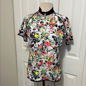 Canari Floriful Dolce Women’s Cycling Jersey Short Sleeve Floral Print Size LG